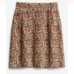 Floral Zip Pocket Detail Skirt